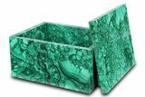 Wide Malachite Jewelry Box - DR Congo #381123-1